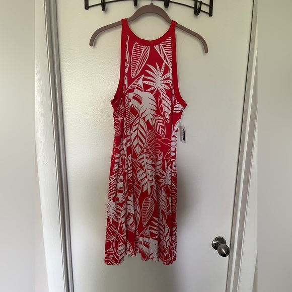 Old Navy Leaf Print Halter Dress NWT - Picture 1 of 2